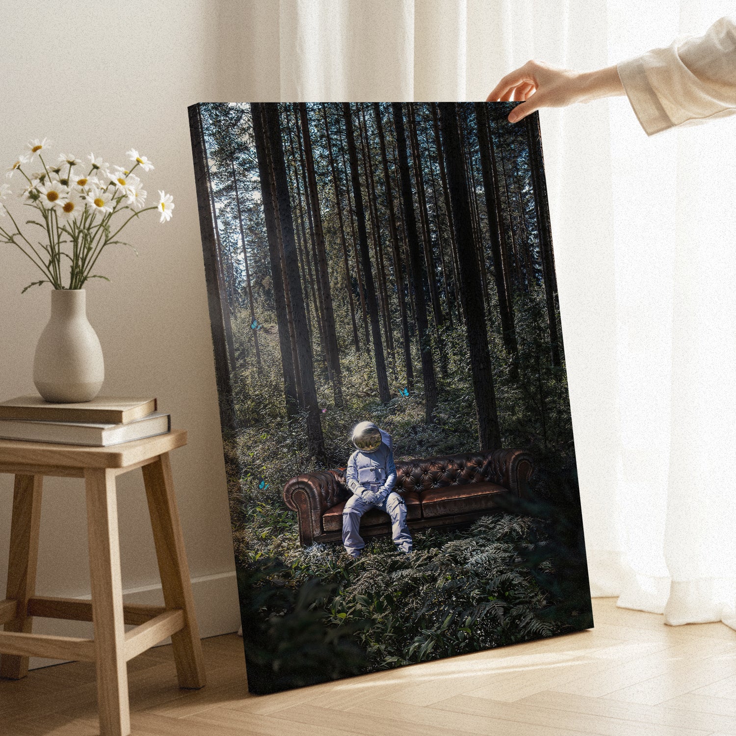 Astronaut in the Forest Canvas - Image 3