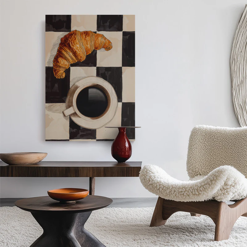 Cups And Croissant Canvas - Image 2