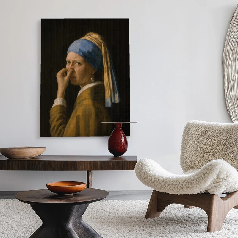 Girl With The Nose Wrinkling Canvas - Image 2