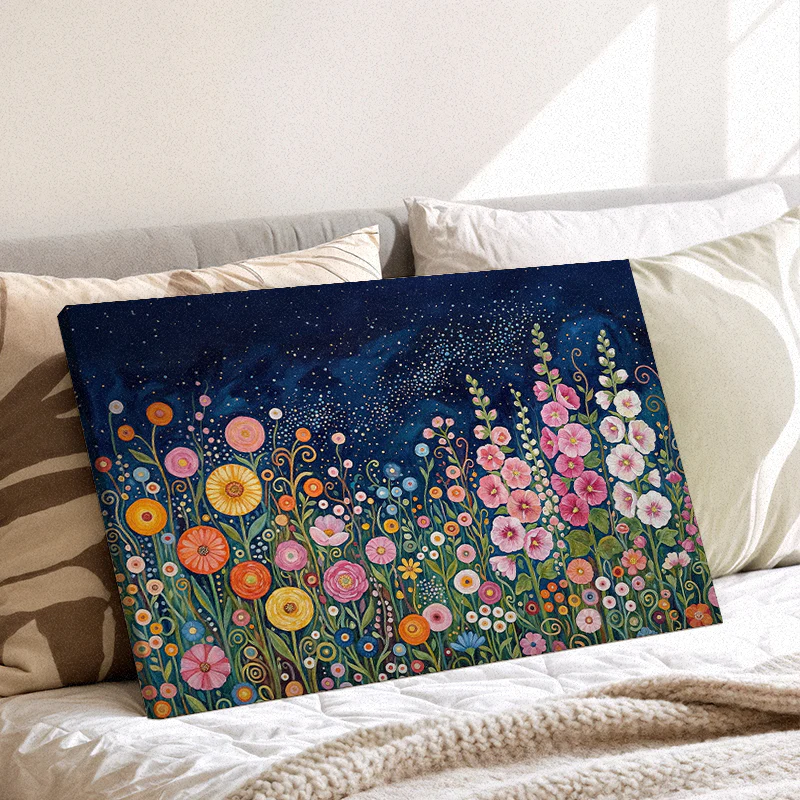 Midnight Garden Bloom Canvas - Image 3