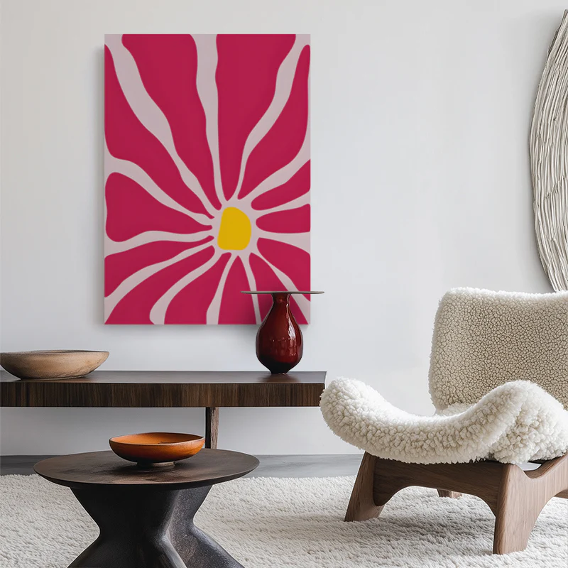 Radiant Pink Bloom Canvas - Image 2