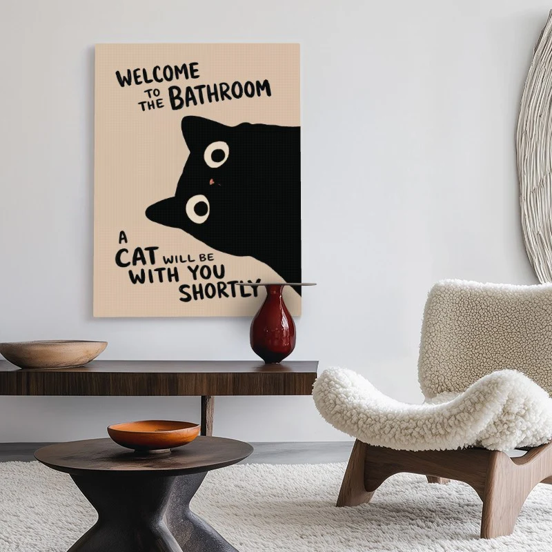 Welcome To The Bathroom Canvas - Image 2
