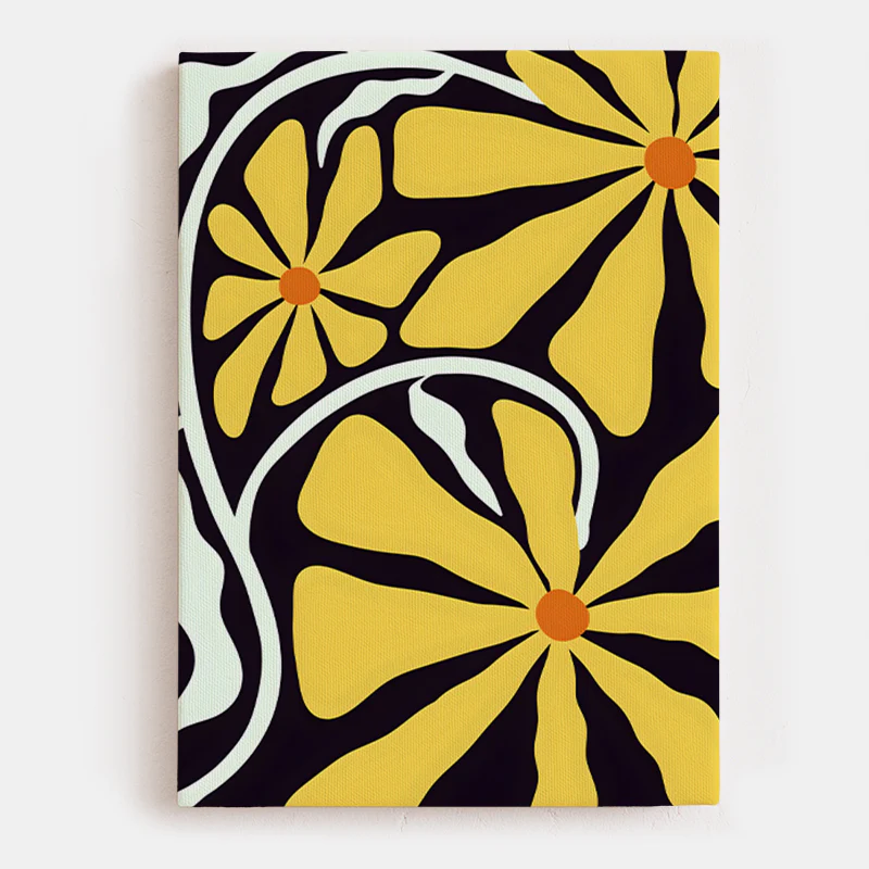 Yellow Glow Flower Canvas