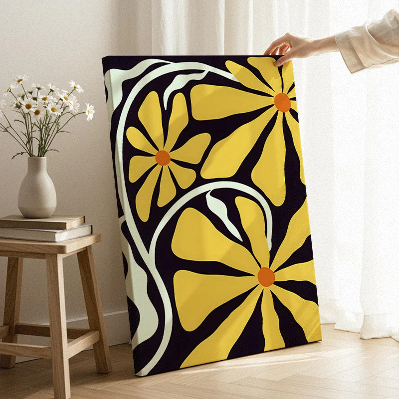 Yellow Glow Flower Canvas - Image 3